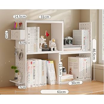 デスクオーガナイザーデスクトップ本棚書棚シンプルなカウンタートップの表示棚ラ) Amazon.co.jp: デスク上置き棚 - 卓上収納 木製 本棚